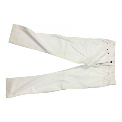 Pre-owned Moschino Trousers In White