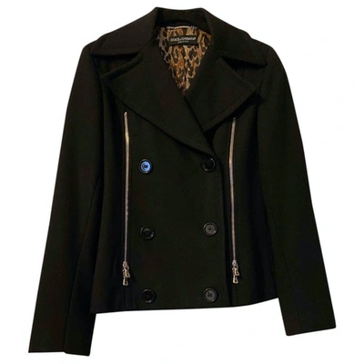 Pre-owned Dolce & Gabbana Wool Biker Jacket In Black