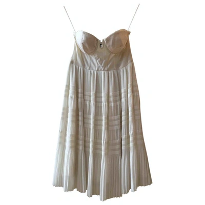 Pre-owned Willow Silk Mid-length Dress In White