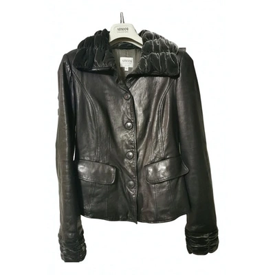 Pre-owned Armani Collezioni Leather Short Vest In Black