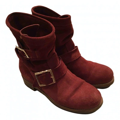 Pre-owned Jimmy Choo Youth Ankle Boots In Red