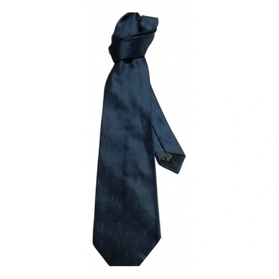 Pre-owned Emporio Armani Silk Tie In Turquoise