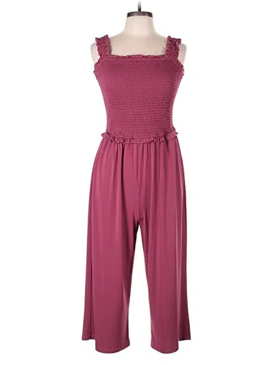Pre-owned 24/7 Maurices Jumpsuit In Burgundy
