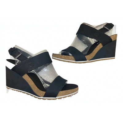 Pre-owned Timberland Black Patent Leather Sandals
