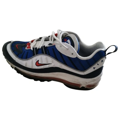 Pre-owned Nike Air Max 98 Leather Low Trainers In Blue