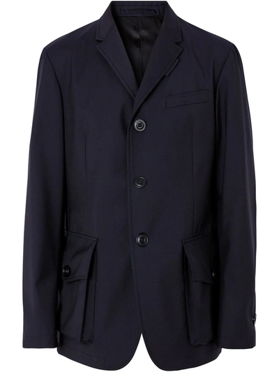 Burberry Single-breasted Tailored Blazer In Blue