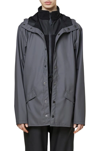 Rains Lightweight Hooded Rain Jacket In Charcoal