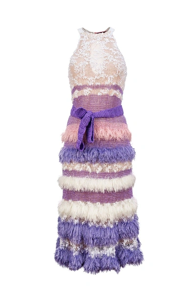 Andreeva Violet Multicolor Handmade Knit Dress