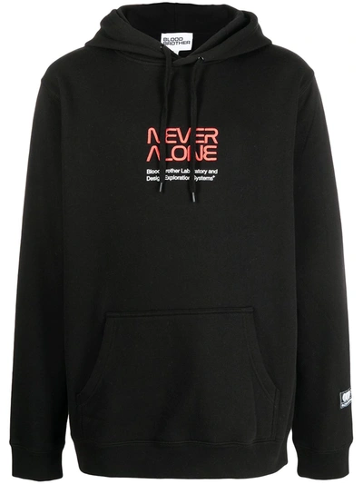Blood Brother Erith Embroidered-logo Hoodie In Black