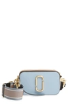 Marc Jacobs The Snapshot Leather Crossbody Bag In Skyline Blue Multi