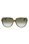 Victoria Beckham 60mm Gradient Round Sunglasses In Blonde Havana/ Khaki Gradient