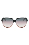 Victoria Beckham 60mm Gradient Round Sunglasses In Grey/ Rose/ Caramel/ Gradient
