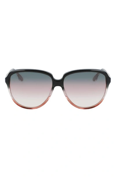 Victoria Beckham 60mm Gradient Round Sunglasses In Grey/ Rose/ Caramel/ Gradient
