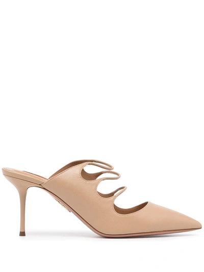 Aquazzura Minute 高跟穆勒鞋 In Neutral