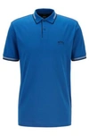 Hugo Boss - Slim Fit Polo Shirt In Stretch Piqu With Curved Logo - Light Blue