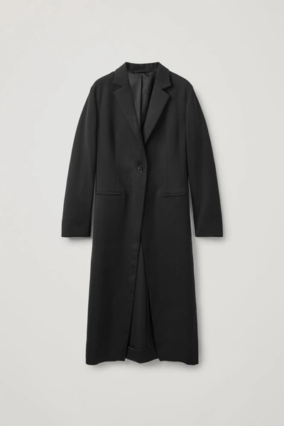 Cos Long Wool Blazer In Black