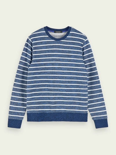 Scotch & Soda Mélange Crew Neck Sweatshirt In Blue