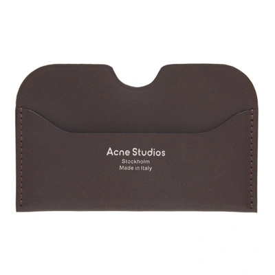 Acne Studios Logo-print Leather Cardholder In Dark Brown