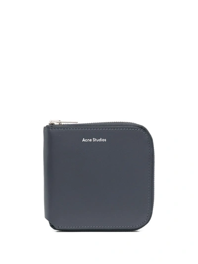 Acne Studios Medium Zipped Bifold Wallet In Blue