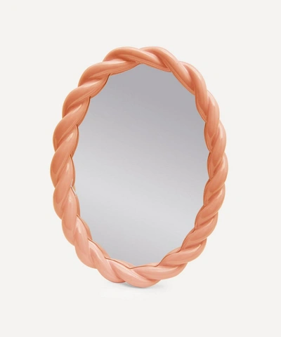 Klevering Oval Braid Mirror In Pink