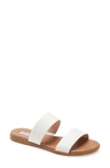 Steve Madden Dual Woven Slide Sandal In White Croco