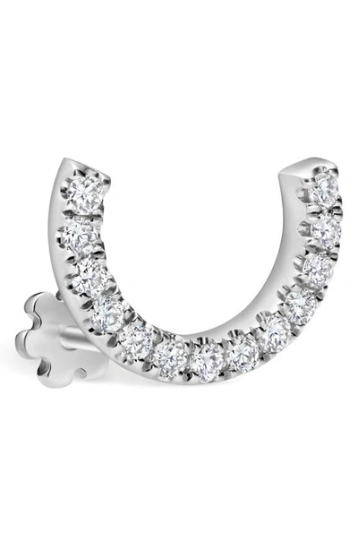 Maria Tash 18ct 6.5mm Prong Set Diamond Demi Eternity Single Threaded Stud Earring In White Gold