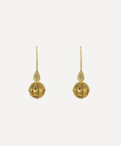 Kojis Silver-gilt Small Decorative Drop Earrings In Gold