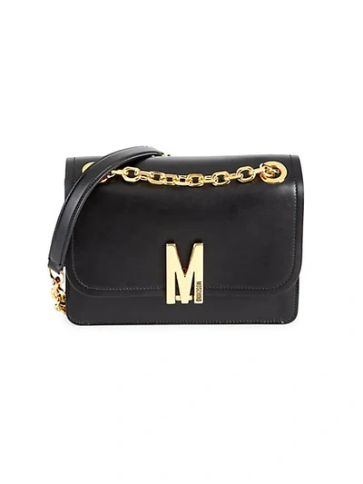 Moschino Chain-strap Leather Bag In Black