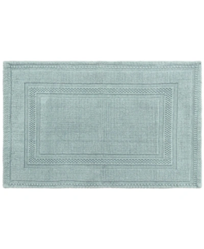 Jean Pierre Cotton Stonewash Racetrack 21x34 Bath Rug Bedding In Marine Blue