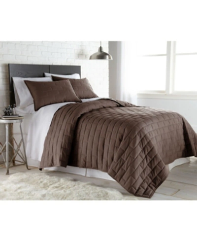 Southshore Fine Linens Lightweight Farmhouse 3-piece Quilt Set Bedding In Brown