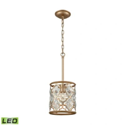 Elk Lighting Armand 1 Light Pendant In Matte Gold With Clear Crystal
