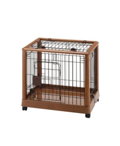 Richell Mobile Pet Pen 640 - Small In Brown