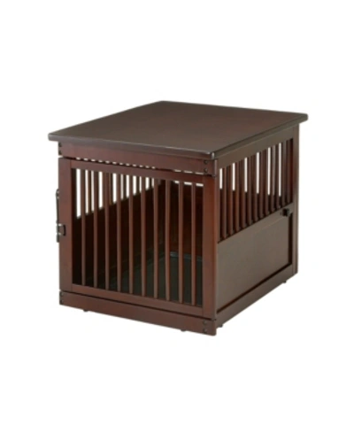 Richell Wooden End Table Crate - Medium In Dark Brown