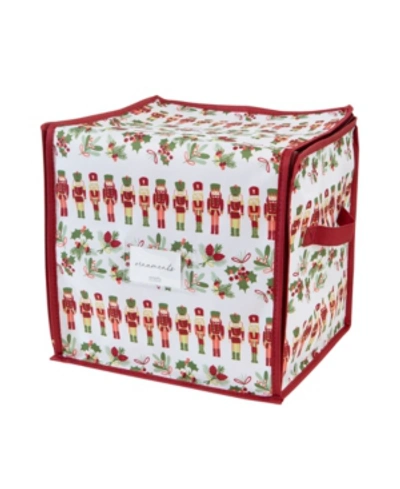 Laura Ashley Print Design 64 Count Stackable Christmas Ornament Storage Box In White