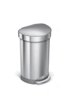 Simplehuman 45l Semi Round Step Can In Brushed Stainless Steel