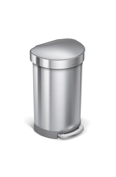 Simplehuman 45l Semi Round Step Can In Brushed Stainless Steel