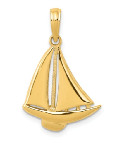 Macy's Sailboat Pendant In 14k Yellow Gold