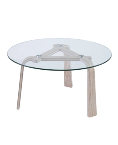 Southern Enterprises Anwick Round Glass -top Cocktail Table In Natural