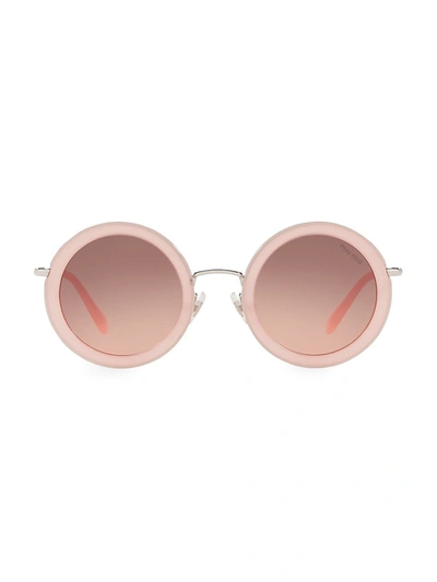 Miu Miu Women's 48mm Round Sunglasses In Pink
