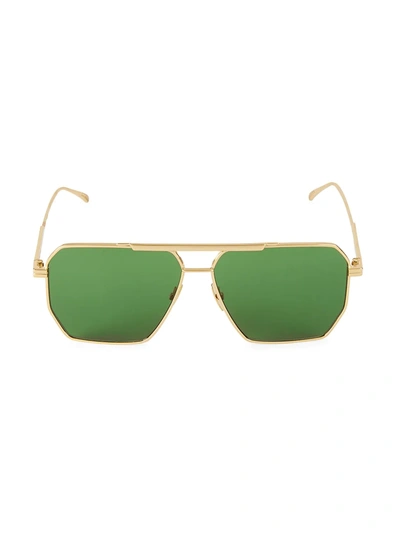 Bottega Veneta 60mm Trapezoid Sunglasses In Gold