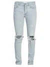 Givenchy Men's Slim-fit Distressed Jeans In Light Blue