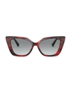 Valentino 56mm Cat Eye Sunglasses In Red Havana