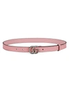 Gucci Women's Leather Belt With Double G Buckle In Rose