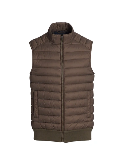 Saks Fifth Avenue Collection Nylon Puffer Vest In Brown