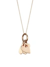 Ginette Ny Angele 18k Rose Gold 3 Mini Heart Charms Necklace
