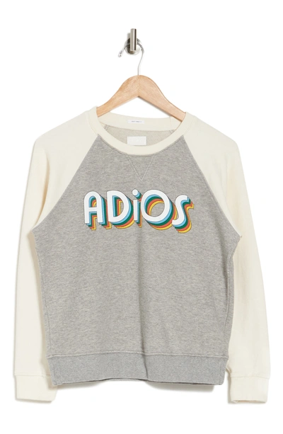 Mother 'the Square' Destroyed Graphic Pullover Sweatshirt In Adios