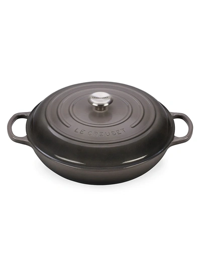 Le Creuset 5-quart Signature Cast Iron Braiser In Oyster