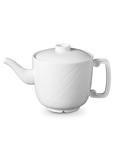 L'objet Han 24k Gold-trimmed Porcelain Teapot In White