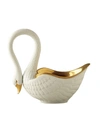 L'objet White Porcelain Serving Bowl Swan