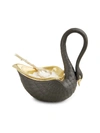 L'objet Porcelain Swan Salt Cellar In Black